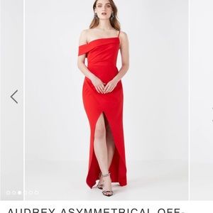 Audrey Asymmetrical Off-Shoulder Evening Gown size 16